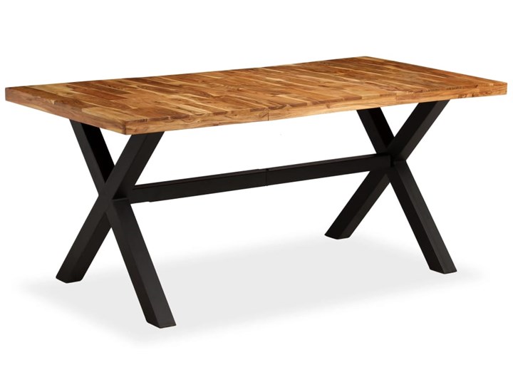 vidaXL Stół do jadalni z drewna akacjowego i mango, 180x90x76 cm Stal Styl Industrialny Drewno Rozkładanie