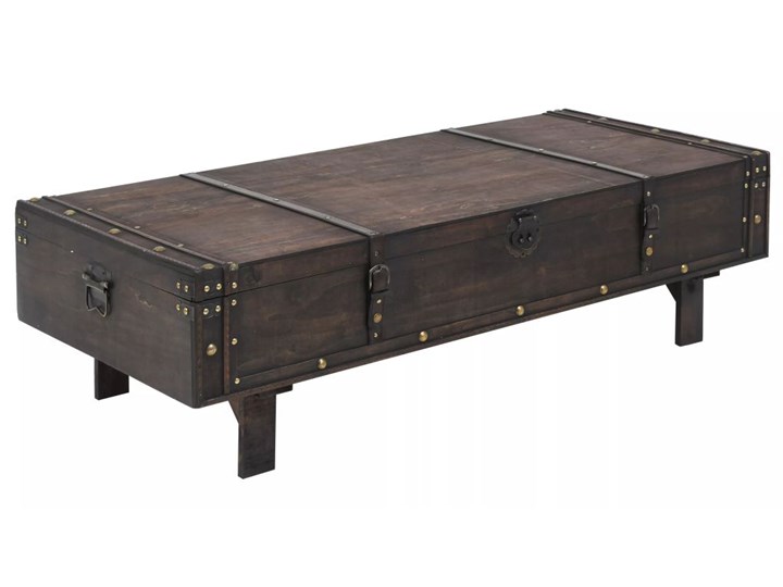 vidaXL Stolik kawowy w stylu vintage z litego drewna, 120x55x35 cm Kategoria Stoliki i ławy Zestaw stolików Metal Skrzynia Drewno Rozmiar blatu 55x120 cm