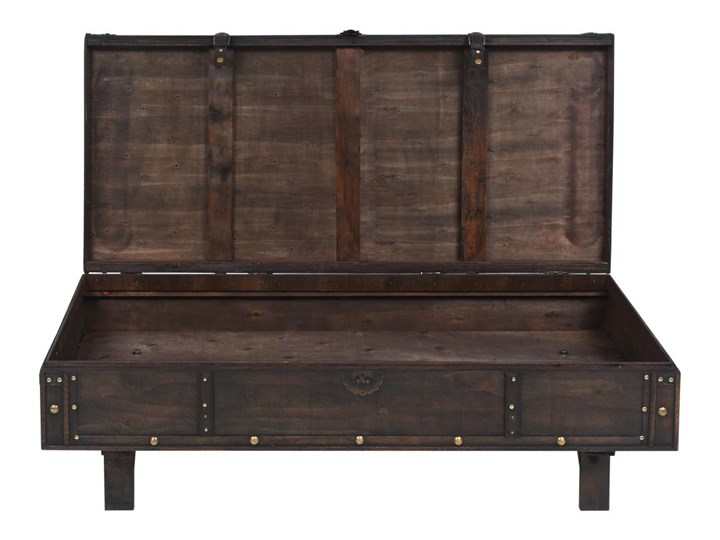 vidaXL Stolik kawowy w stylu vintage z litego drewna, 120x55x35 cm Drewno Zestaw stolików Metal Skrzynia Rozmiar blatu 55x120 cm