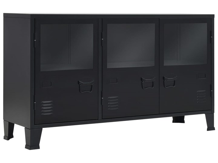 vidaXL Metalowa szafka w industrialnym stylu, 120 x 35 x 70 cm, czarna Z szafkami Szerokość 120 cm Głębokość 35 cm Pomieszczenie Salon