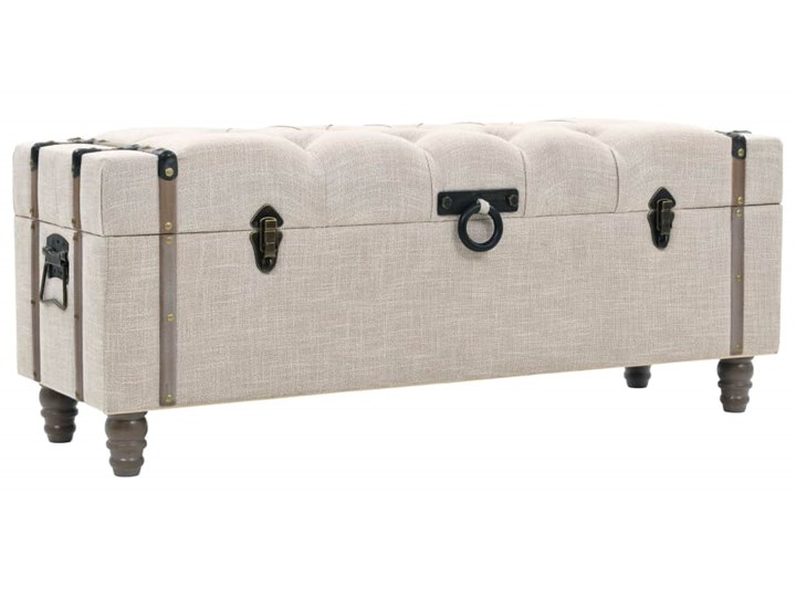 vidaXL Zestaw 3 ławek ze schowkami, lite drewno i stal, 112x37x45 cm Skrzynia Materiał obicia Tkanina Styl Vintage