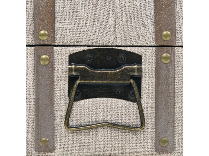 vidaXL Ławka ze schowkiem, lite drewno i stal, 111 x 34 x 37 cm Skrzynia Materiał obicia Tkanina