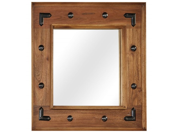 vidaXL Lustro z ramą z litego drewna akacjowego, 50 x 50 cm Kwadratowe Pomieszczenie Łazienka