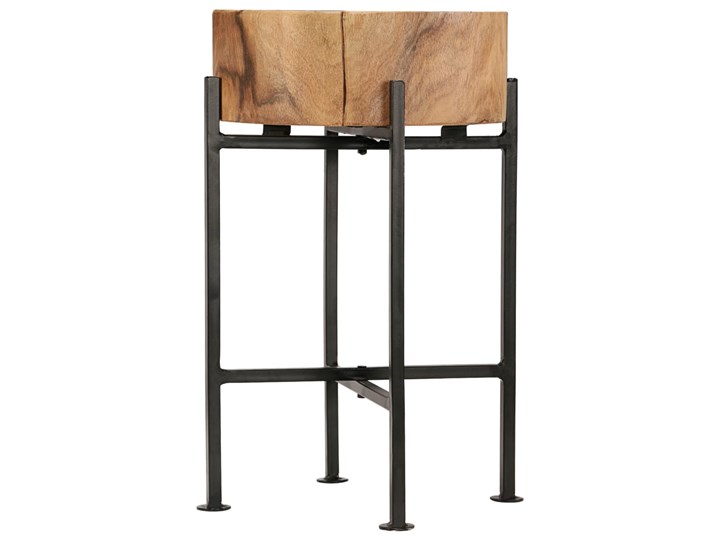vidaXL Zestaw stolików bocznych, 2 szt., lite drewno akacjowe Szerokość 30 cm Wysokość 60 cm Wysokość 45 cm Długość 30 cm Stal Średnica 30 cm