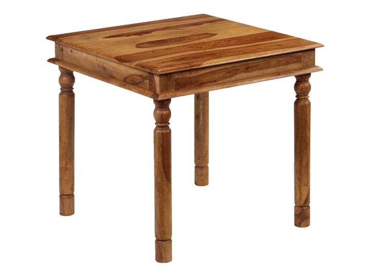 vidaXL Stół do jadalni z litego drewna sheesham, 80 x 80 x 77 cm Drewno Kolor Brązowy Styl Rustykalny