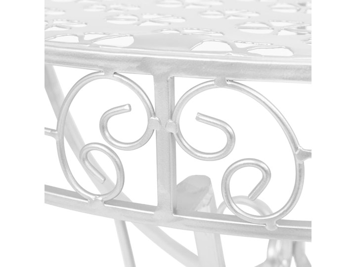 vidaXL Półokrągły stolik vintage, metalowy, 72 x 36 x 74 cm, srebrny Szerokość 72 cm Głębokość 36 cm Z samym blatem Kolor Biały