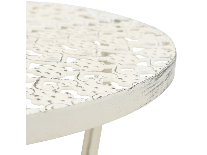 vidaXL Okrągły stolik bistro, styl vintage, metalowy, 40x70 cm, biały Kategoria Stoliki i ławy