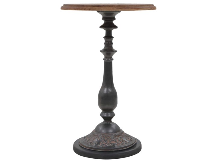 vidaXL Stolik z litego drewno jodłowego, 40 x 64 cm, brązowy Styl Rustykalny Stal Kolor Czarny