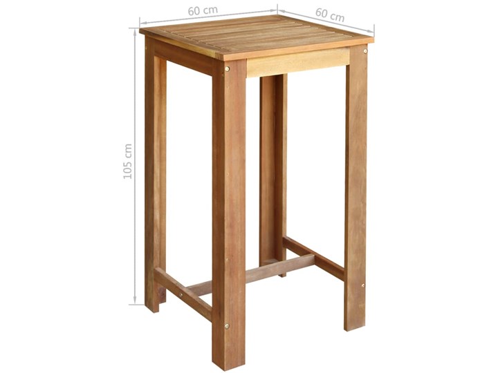 vidaXL Stolik i krzesła barowe, 3 elementy, lite drewno akacjowe Pomieszczenie Jadalnia