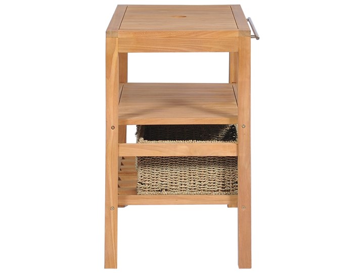 vidaXL Szafka łazienkowa pod umywalkę z 2 koszami, drewno tekowe Wysokość 75 cm Stojące Wysokość 28 cm Szafki Stal Szerokość 74 cm Głębokość 45 cm Głębokość 18 cm Szerokość 34 cm Kolor Brązowy
