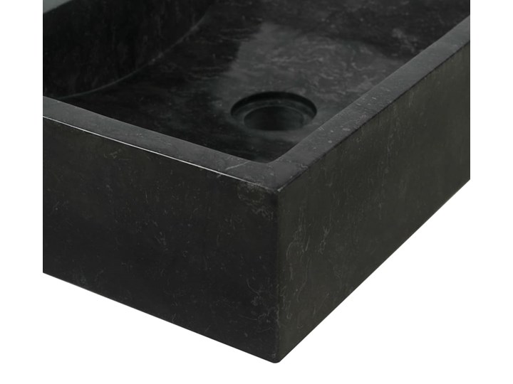 vidaXL Umywalka, 45 x 30 x 12 cm, marmurowa, czarna Nablatowe Szerokość 45 cm Prostokątne Kolor Czarny