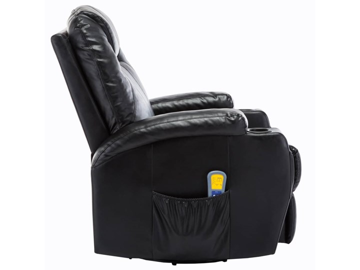 vidaXL Bujany fotel do masażu, czarny, sztuczna skóra Skóra ekologiczna Tkanina Szerokość 81 cm Fotel obrotowy Fotel bujany Kategoria Fotele do salonu Tworzywo sztuczne Fotel masujący Pomieszczenie Salon