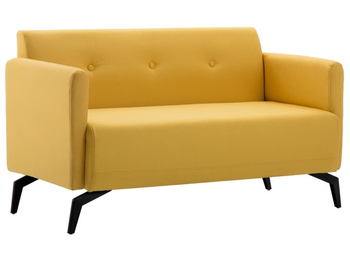 vidaXL 2-osobowa sofa tapicerowana tkaniną, 115x60x67 cm, żółta Stała konstrukcja Szerokość 115 cm Głębokość 60 cm Boki Z bokami