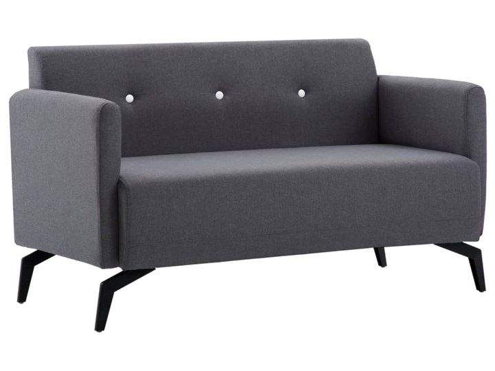 vidaXL 2-osobowa sofa tapicerowana tkaniną, 115x60x67 cm, ciemnoszara Głębokość 60 cm Stała konstrukcja Szerokość 115 cm Nóżki Na nóżkach Typ Gładkie