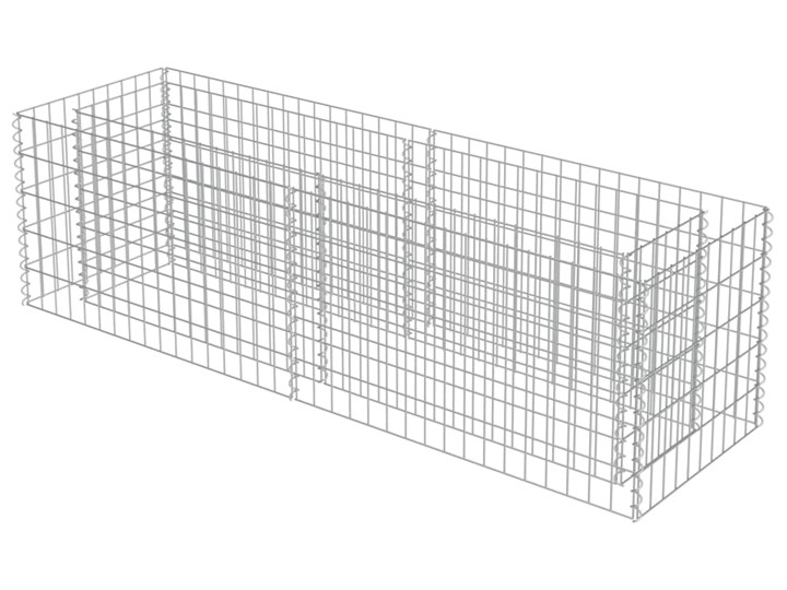 vidaXL Podwyższona donica gabionowa, galwanizowana stal, 180x50x50 cm Kategoria Donice ogrodowe Donica ogrodowa Kamień Metal Kolor Szary