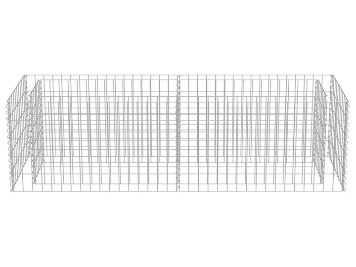 vidaXL Podwyższona donica gabionowa, galwanizowana stal, 180x50x50 cm Kamień Metal Donica ogrodowa Kolor Czarny Kategoria Donice ogrodowe