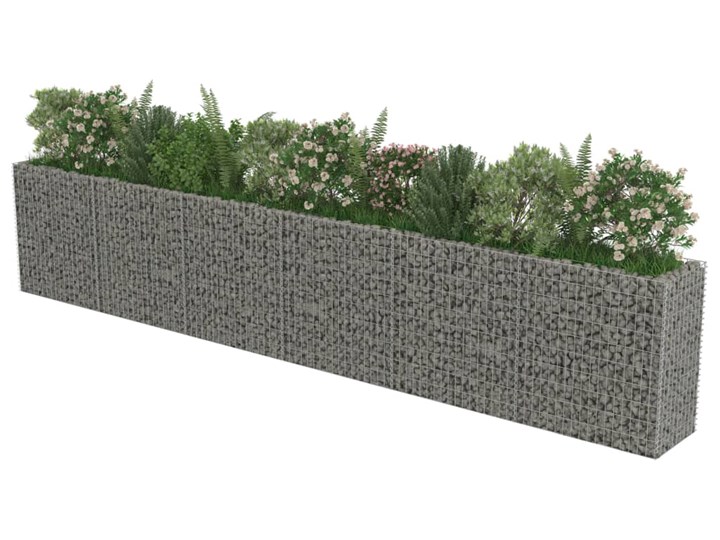 vidaXL Podwyższona donica gabionowa, galwanizowana stal, 540x50x100 cm Metal Donica ogrodowa Kamień Kategoria Donice ogrodowe