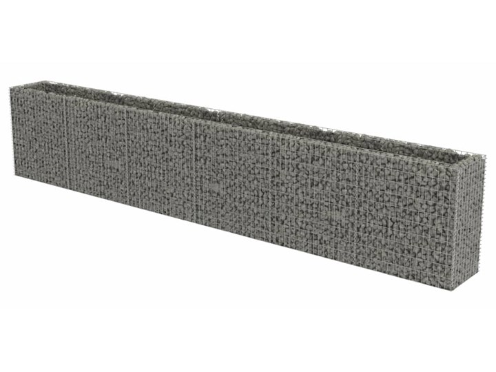 vidaXL Podwyższona donica gabionowa, galwanizowana stal, 540x50x100 cm Kategoria Donice ogrodowe Metal Donica ogrodowa Kamień Kolor Czarny