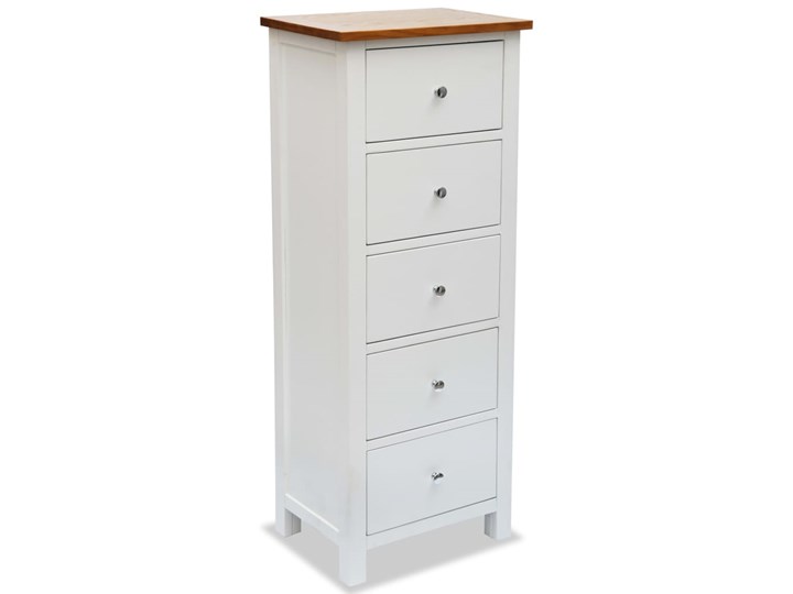 vidaXL Wysoka komoda, 45x32x115 cm, lite drewno dębowe Sosna Szerokość 45 cm Szerokość 105 cm Z szufladami Głębokość 32 cm Pomieszczenie Salon