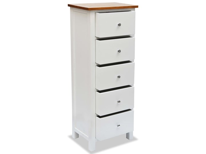 vidaXL Wysoka komoda, 45x32x115 cm, lite drewno dębowe Z szufladami Szerokość 45 cm Pomieszczenie Sypialnia Sosna Głębokość 32 cm Szerokość 105 cm Styl Nowoczesny