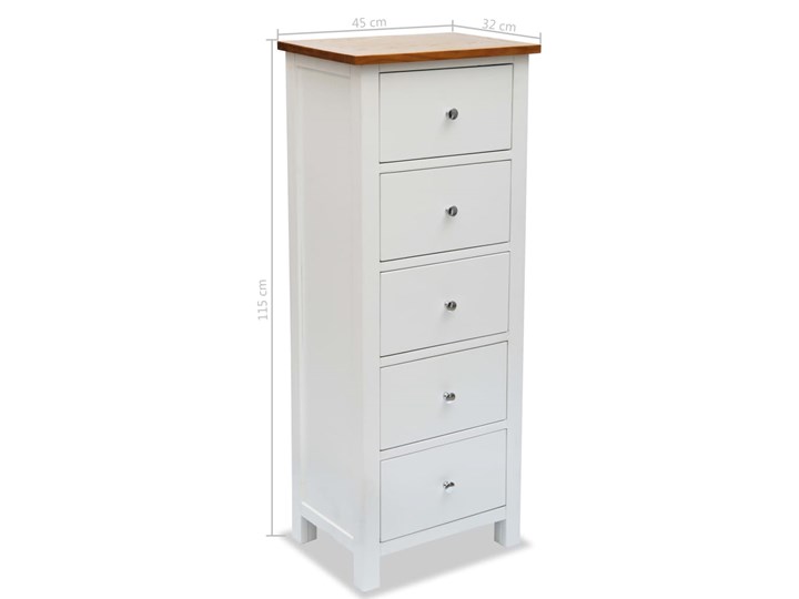 vidaXL Wysoka komoda, 45x32x115 cm, lite drewno dębowe Sosna Głębokość 32 cm Z szufladami Szerokość 45 cm Szerokość 105 cm Pomieszczenie Garderoba