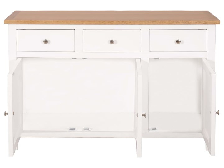 vidaXL Szafka, 110 x 33,5 x 70 cm, lite drewno dębowe Metal Pomieszczenie Salon