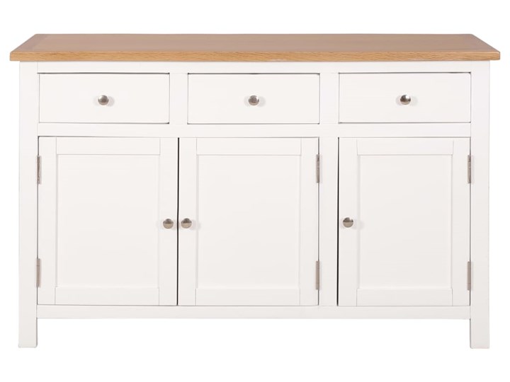 vidaXL Szafka, 110 x 33,5 x 70 cm, lite drewno dębowe Ilość szuflad 3-szuflady Metal Styl Rustykalny