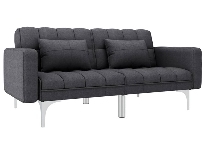 vidaXL Sofa rozkładana, ciemnoszara, tapicerowana tkaniną Głębokość 84 cm Wersalka Nóżki Na nóżkach Szerokość 175 cm Boki Z bokami