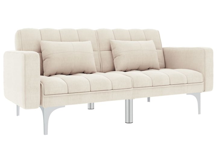 vidaXL Sofa rozkładana, kremowa, tapicerowana tkaniną Szerokość 175 cm Głębokość 84 cm Wersalka Funkcje Z funkcją spania