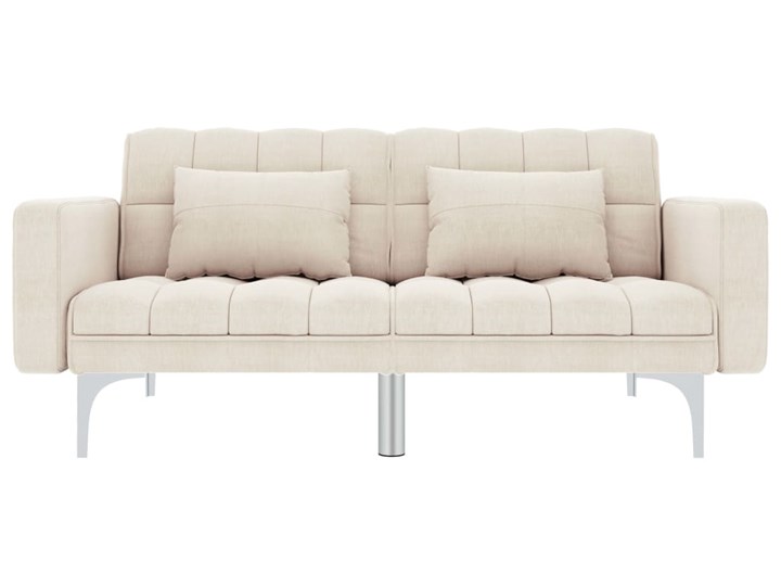vidaXL Sofa rozkładana, kremowa, tapicerowana tkaniną Szerokość 175 cm Głębokość 84 cm Wersalka Wielkość Trzyosobowa Powierzchnia spania 98x176 cm
