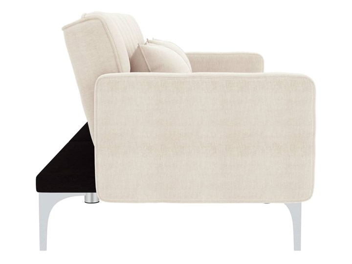 vidaXL Sofa rozkładana, kremowa, tapicerowana tkaniną Głębokość 84 cm Wersalka Szerokość 175 cm Kolor Beżowy