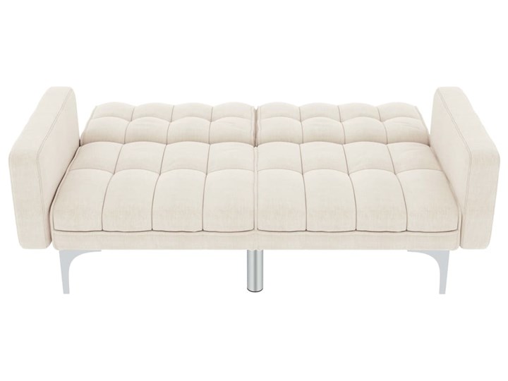 vidaXL Sofa rozkładana, kremowa, tapicerowana tkaniną Głębokość 84 cm Wersalka Szerokość 175 cm Powierzchnia spania 98x176 cm