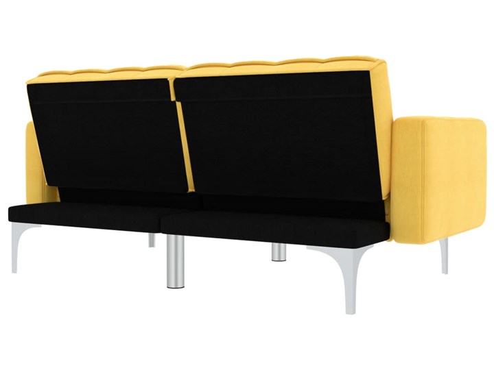 vidaXL Sofa rozkładana, żółta, tapicerowana tkaniną Wersalka Szerokość 175 cm Głębokość 84 cm Boki Z bokami Nóżki Na nóżkach