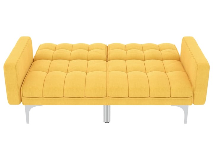 vidaXL Sofa rozkładana, żółta, tapicerowana tkaniną Szerokość 175 cm Wersalka Głębokość 84 cm Wielkość Trzyosobowa
