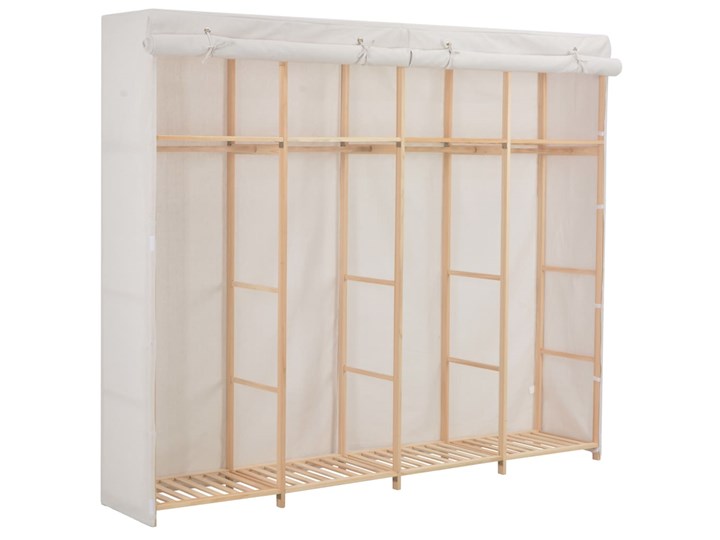 vidaXL Szafa, biała, 200x40x170 cm, materiałowa Ilość drzwi Czterodrzwiowe Tworzywo sztuczne Głębokość 40 cm Tkanina Drewno Kolor Biały