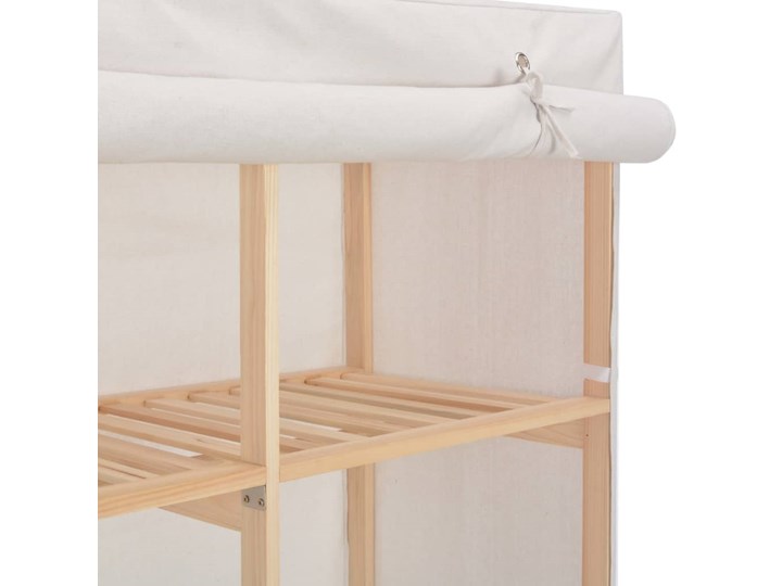 vidaXL Szafa, biała, 200x40x170 cm, materiałowa Tkanina Głębokość 40 cm Drewno Kolor Biały