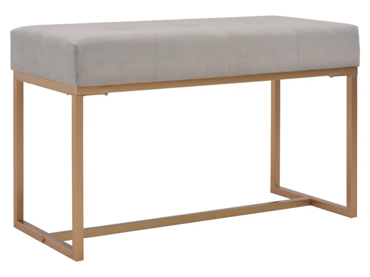 vidaXL Ławka, 80 cm, szara, aksamitna Kategoria Ławki do salonu Pikowana Pomieszczenie Przedpokój