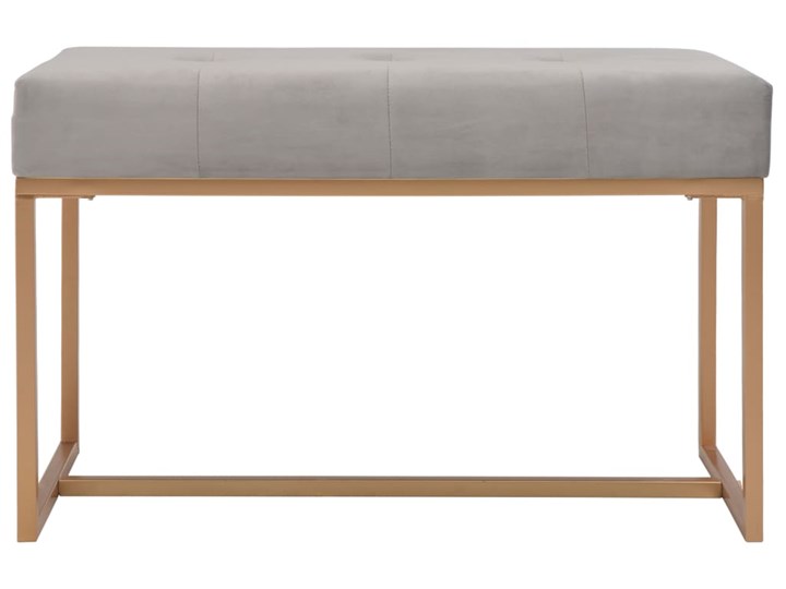 vidaXL Ławka, 80 cm, szara, aksamitna Pikowana Materiał obicia Tkanina