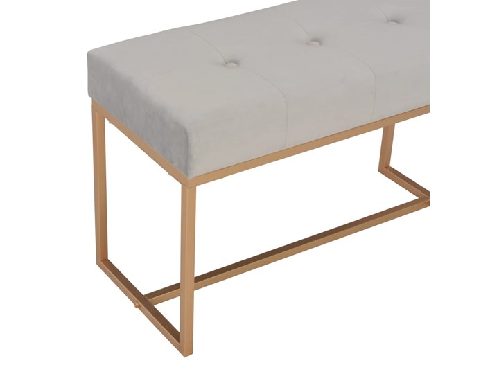 vidaXL Ławka, 80 cm, szara, aksamitna Pikowana Materiał obicia Tkanina