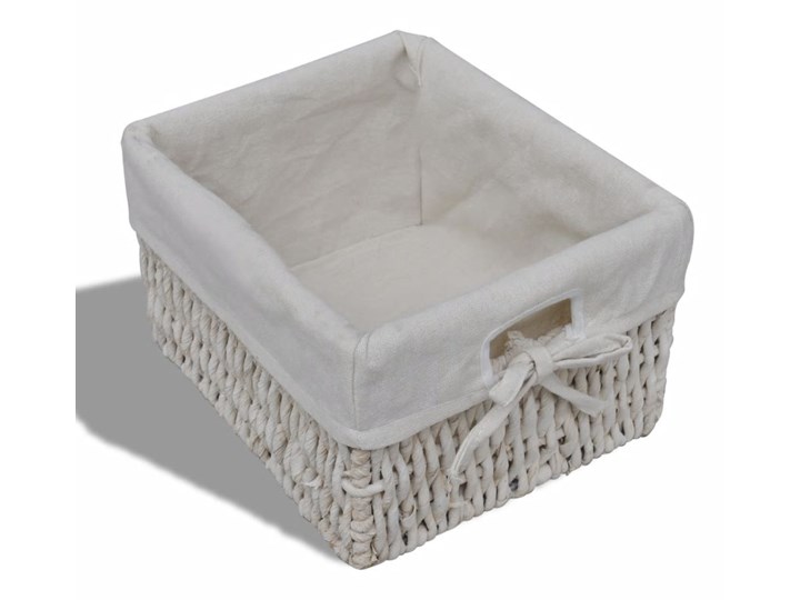 vidaXL Drewniana szafka z 3 wyplatanymi koszykami, biała Szerokość 60 cm Głębokość 30 cm Wysokość 63 cm Z szafkami i szufladami Szerokość 105 cm Drewno Kategoria Komody