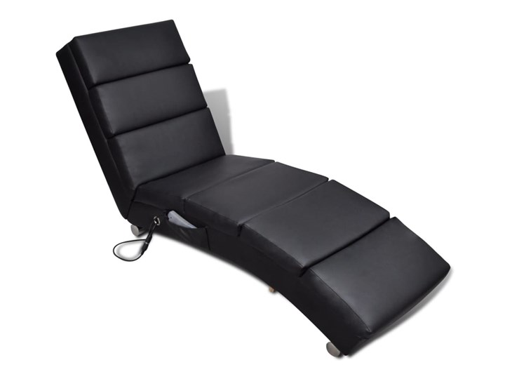 vidaXL Rozkładany leżak masujący, czarny, sztuczna skóra Pomieszczenie Salon Tkanina Fotel masujący Fotel rozkładany Tworzywo sztuczne Skóra ekologiczna Szerokość 51 cm Styl Nowoczesny