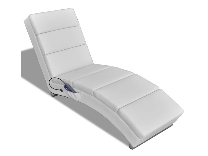vidaXL Rozkładany leżak masujący, biały, sztuczna skóra Skóra ekologiczna Fotel masujący Tkanina Tworzywo sztuczne Szerokość 51 cm Pomieszczenie Salon Fotel rozkładany Styl Nowoczesny