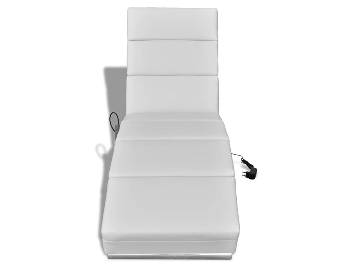 vidaXL Rozkładany leżak masujący, biały, sztuczna skóra Tkanina Skóra ekologiczna Fotel rozkładany Fotel masujący Tworzywo sztuczne Szerokość 51 cm Styl Nowoczesny