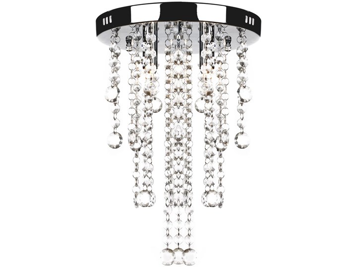 vidaXL Lampa sufitowa z kryształami, biała, metalowa Lampa z kryształkami Kategoria Lampy wiszące Kolor Biały