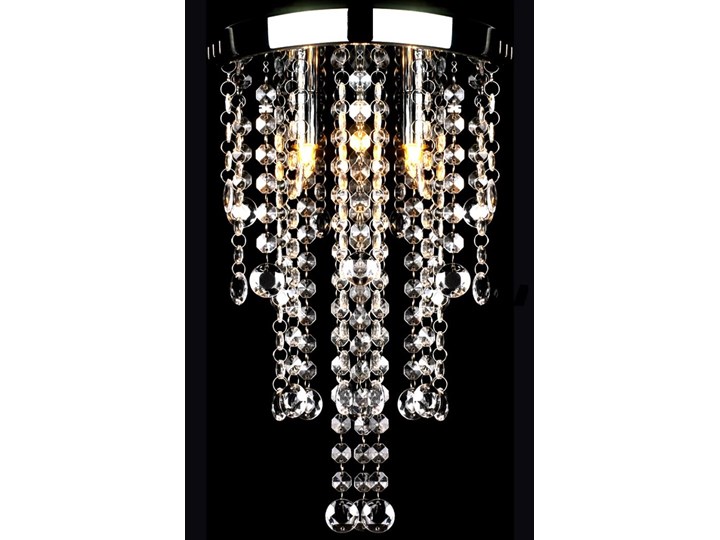 vidaXL Lampa sufitowa z kryształami, biała, metalowa Lampa z kryształkami Kolor Srebrny