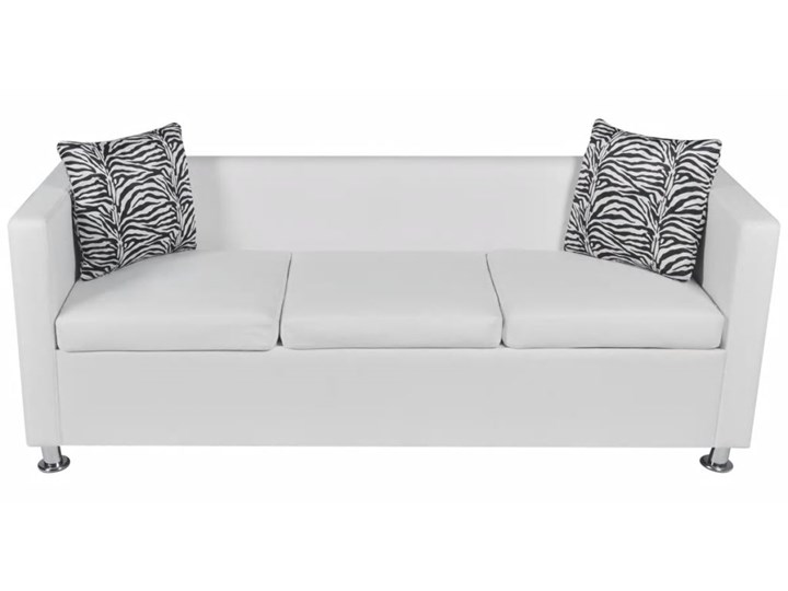 vidaXL Sofa 3-osobowa ze skóry syntetycznej, biała Kolor Biały Głębokość 62 cm Stała konstrukcja Głębokość 35 cm Szerokość 170 cm Kategoria Sofy i kanapy