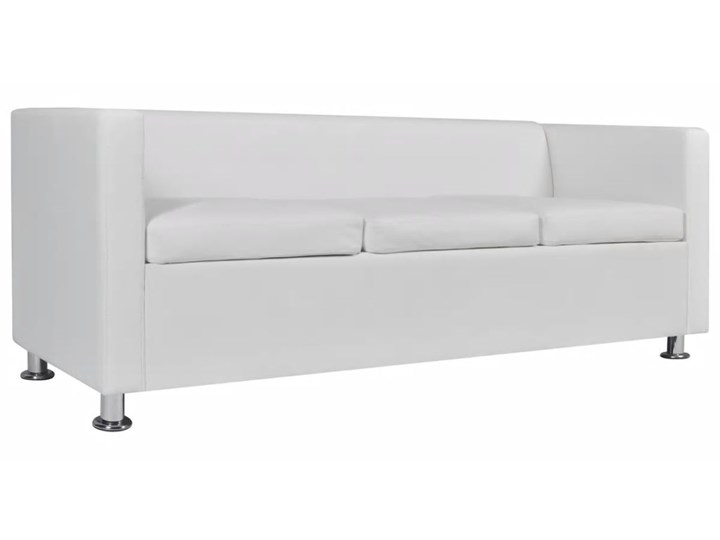 vidaXL Sofa 3-osobowa ze skóry syntetycznej, biała Szerokość 170 cm Głębokość 62 cm Stała konstrukcja Głębokość 35 cm Kategoria Sofy i kanapy