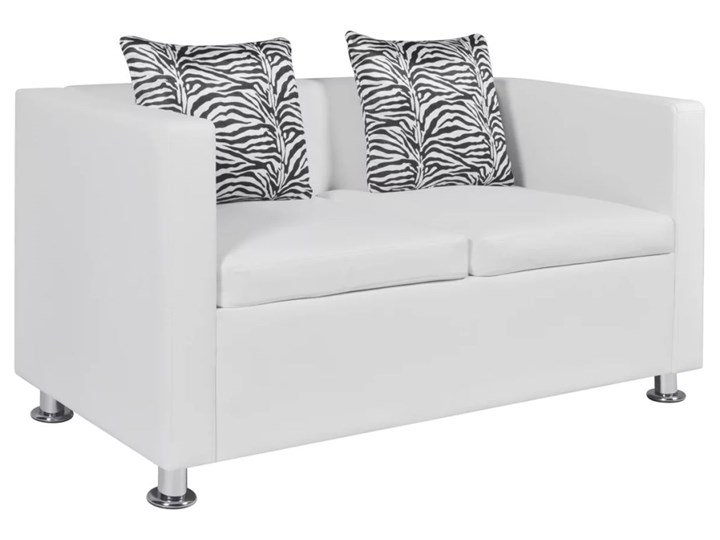 vidaXL Sofa 2-osobowa ze skóry syntetycznej, biała Głębokość 62 cm Stała konstrukcja Kategoria Sofy i kanapy Szerokość 120 cm Głębokość 35 cm Głębokość 63 cm Nóżki Na nóżkach