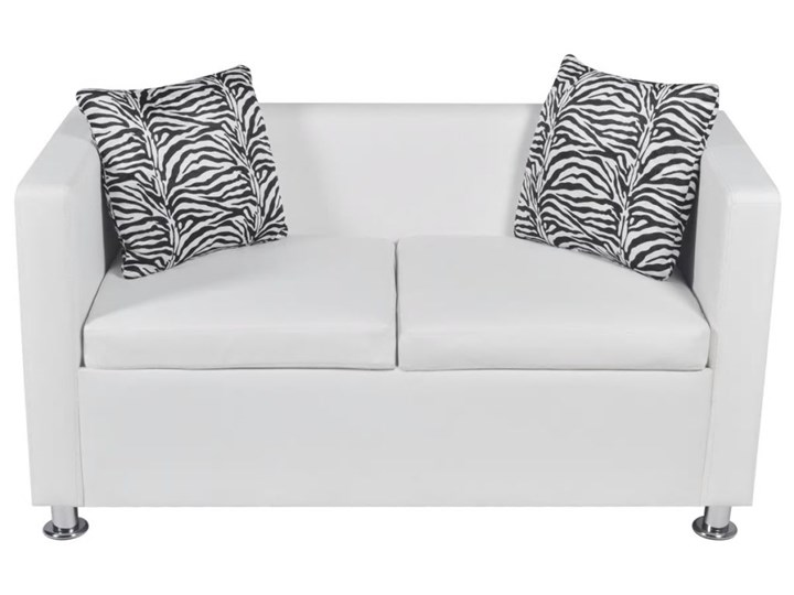 vidaXL Sofa 2-osobowa ze skóry syntetycznej, biała Stała konstrukcja Głębokość 35 cm Głębokość 63 cm Szerokość 120 cm Głębokość 62 cm Wielkość Dwuosobowa Rozkładanie