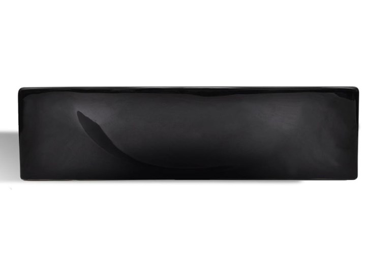 vidaXL Ceramiczna umywalka z otworem na kran, czarna Stal Ceramika Półokrągłe Podwieszane Kolor Czarny Szerokość 45 cm Kategoria Umywalki